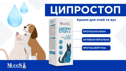 «Ципростоп» для очей та вух — турбота про здоров'я котів та собак