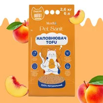 Наповнювач Tofu - персик 2,6 кг, 6 л, ПетСаніт (PetSanit), MODES