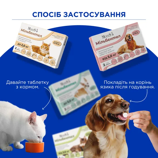 Мільбентел антигельмінтні таблетки для цуценят і собак від 5,0 кг, MODES