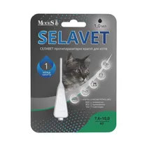 Селавет (Selavet) протипаразитні краплі для котів від 7,6 кг до 10 кг, 1,0 мл, MODES