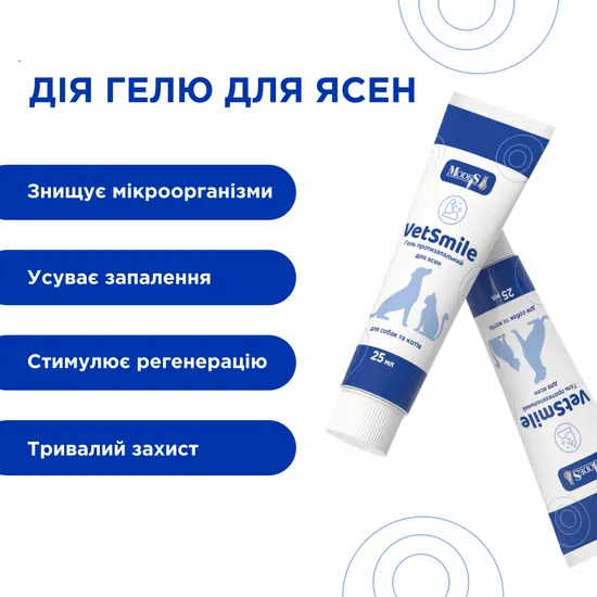 Ветсмайл (VetSmile) гель протизапальний для ясен (для собак та котів), 25 мл,MODES