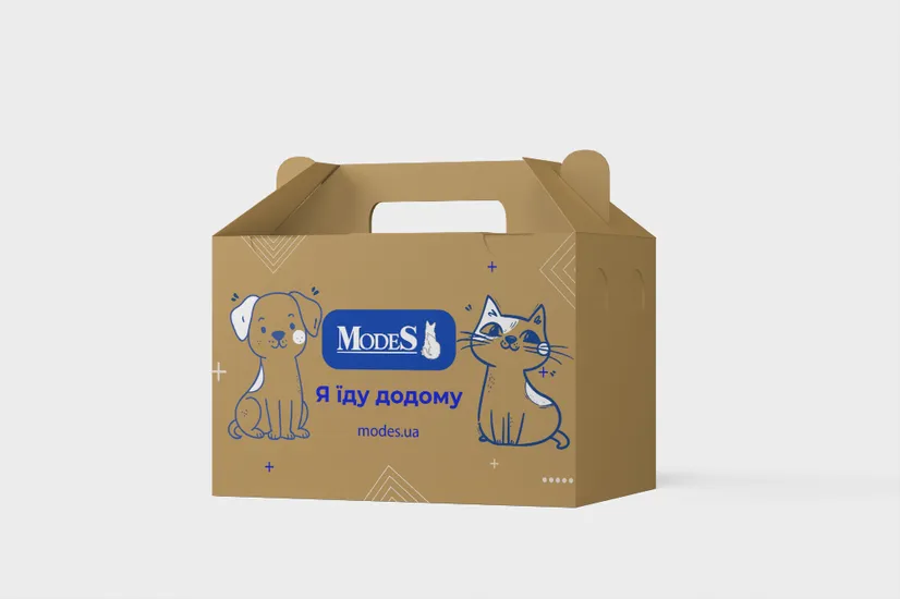 Картонна переноска для котів і собак MODES