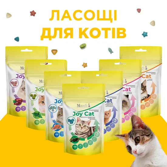 Joy Cat Вітамінізовані ласощі з фруктами , морськими водоростями, таурином та L-карнітином для кошенят, MODES