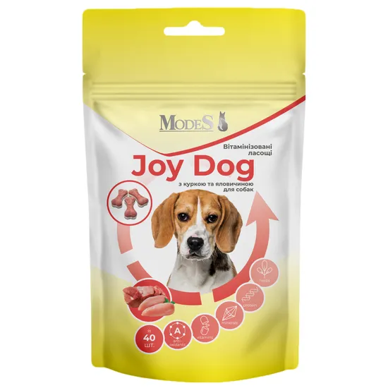 Joy Dog Вітамінізовані ласощі з куркою та яловичиною для собак, MODES
