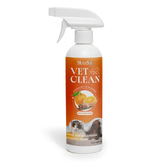 VET CLEAN Засіб для видалення запахів і плям з ароматом апельсину та кориці 500 мл, MODES