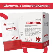 Шампунь антибактеріальний хлоргексидин 4% для собак і котів, 20шт*15 мл, MODES