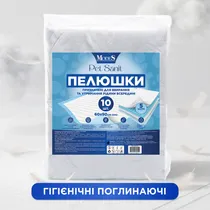 Пелюшки п'ятишарові, гiгієнічні поглинаючі PetSanit 60×90 см,10 шт, MODES